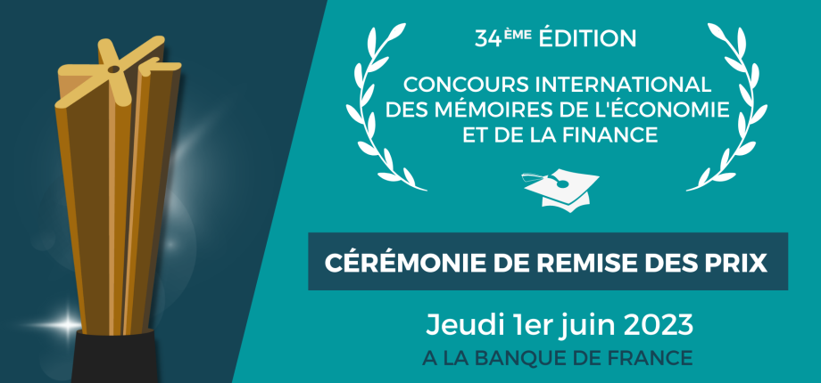 34e Concours International des Mémoires de l’Économie et de la Finance : Félicitations à Valentin GERMAIN et Boris NOUMEDEM