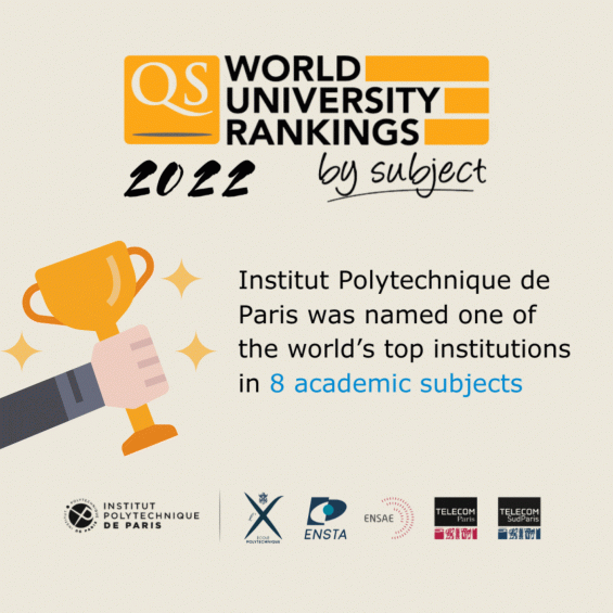 Classement QS Subject Rankings 2022 - IP Paris parmi les meilleures universités mondiales