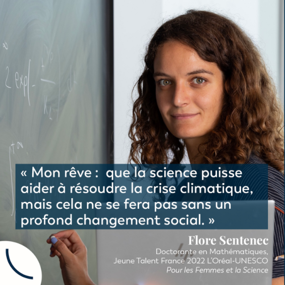 Flore Sentenac, lauréate du Prix Jeunes Talents L'Oréal-UNESCO, pour les Femmes et la Science 2022