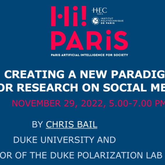 Événement Hi! PARIS 29/11 à 17h : séminaire avec Chris Bail