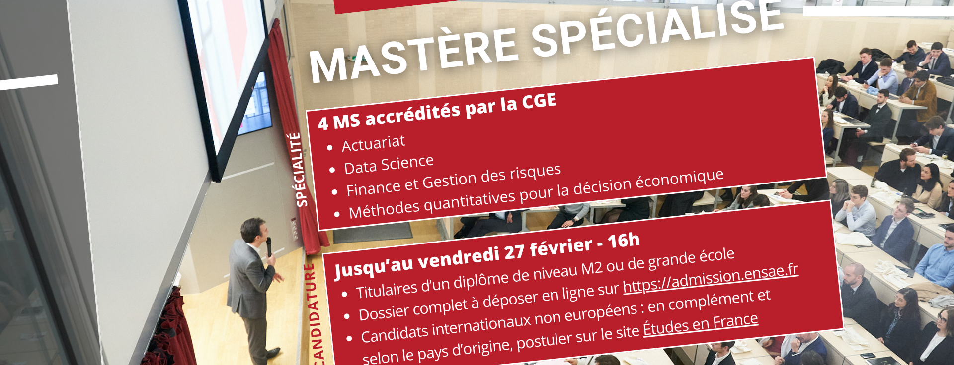 Admission en Mastère spécialisé : postulez à la 1ère session d'ici le 27 février