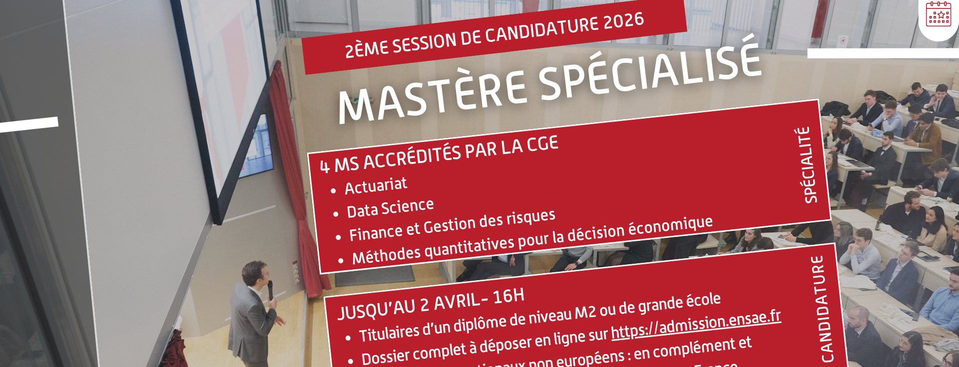 Admission en Mastère spécialisé : postulez à la 2ème session d'ici le 2 avril